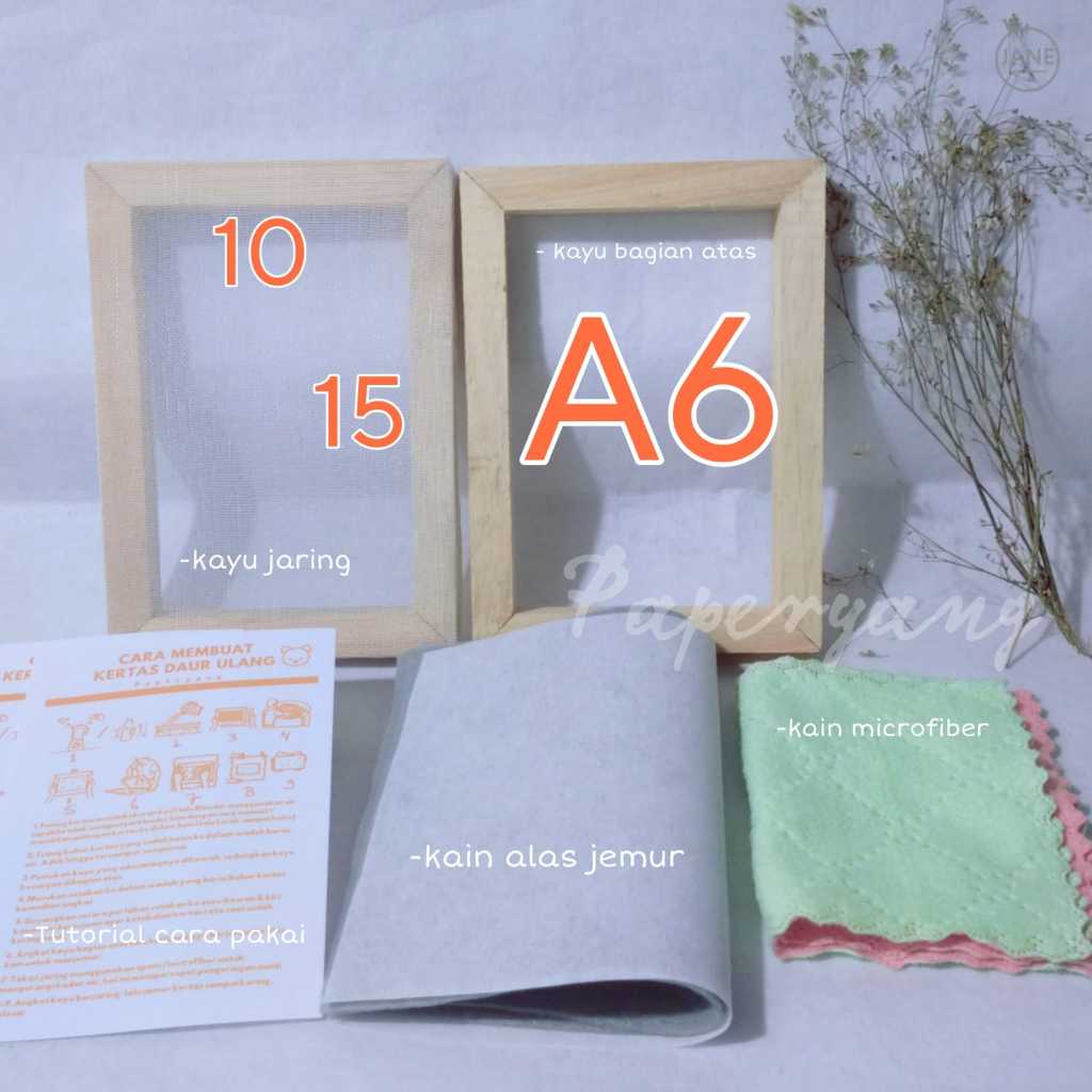 

Cetakan Kertas Daur Ulang A6 Paket Komplit by Paperyang / Handmade Paper Maker / Saringan Bubur Kertas / Screen Kertas Daur Ulang / Screen Sablon untuk Kertas Daur Ulang / Jaring Bubur Kertas / Paperyang
