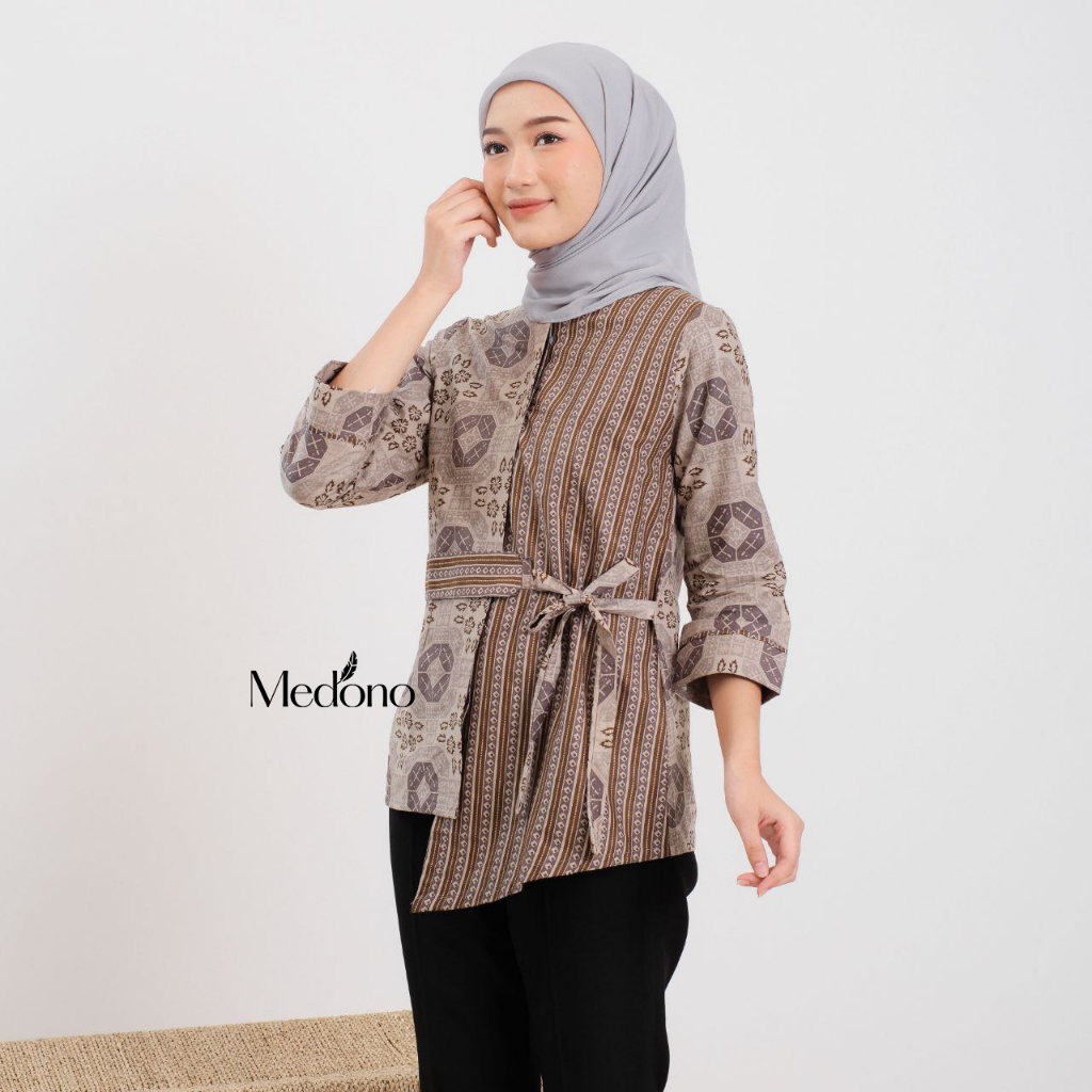 Baju Batik Wanita Batik Kerja Kantor Wanita Paving Abu