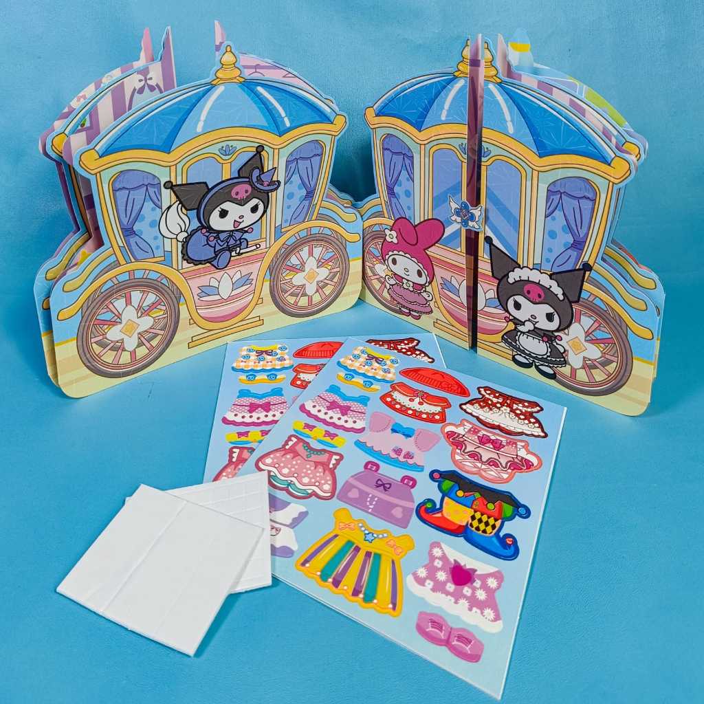 

Stiker Buku Quite Book Kuromi Melody Sanrio Nono Momo Cici DIY/paper doll/mainan edukasi busy book