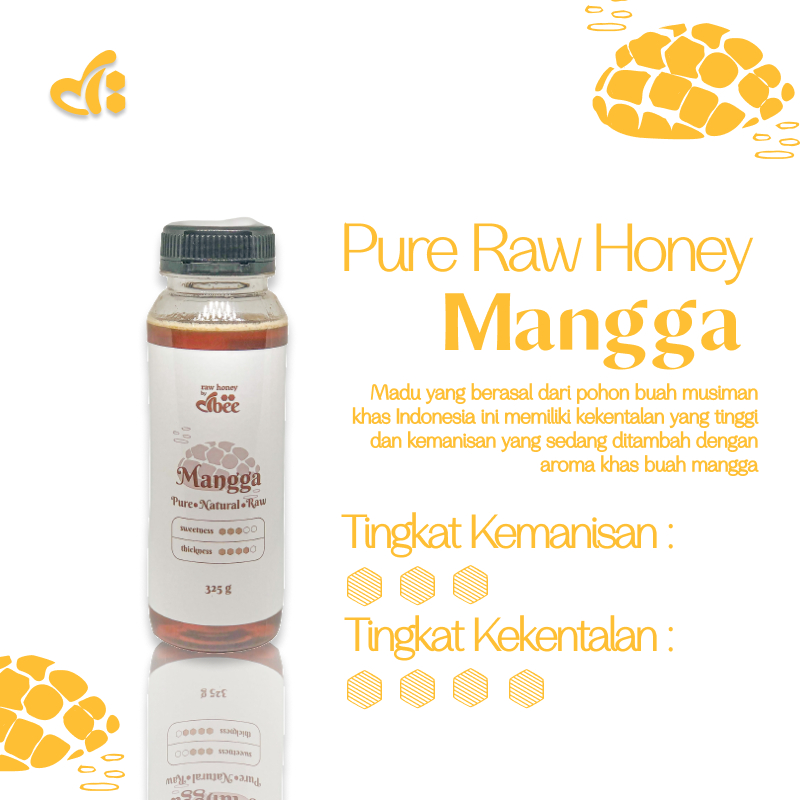 

Raw Honey by dBee - Nektar MANGGA 325gr (250 ml) - Madu Mentah Murni Asli - 100% Raw Murni