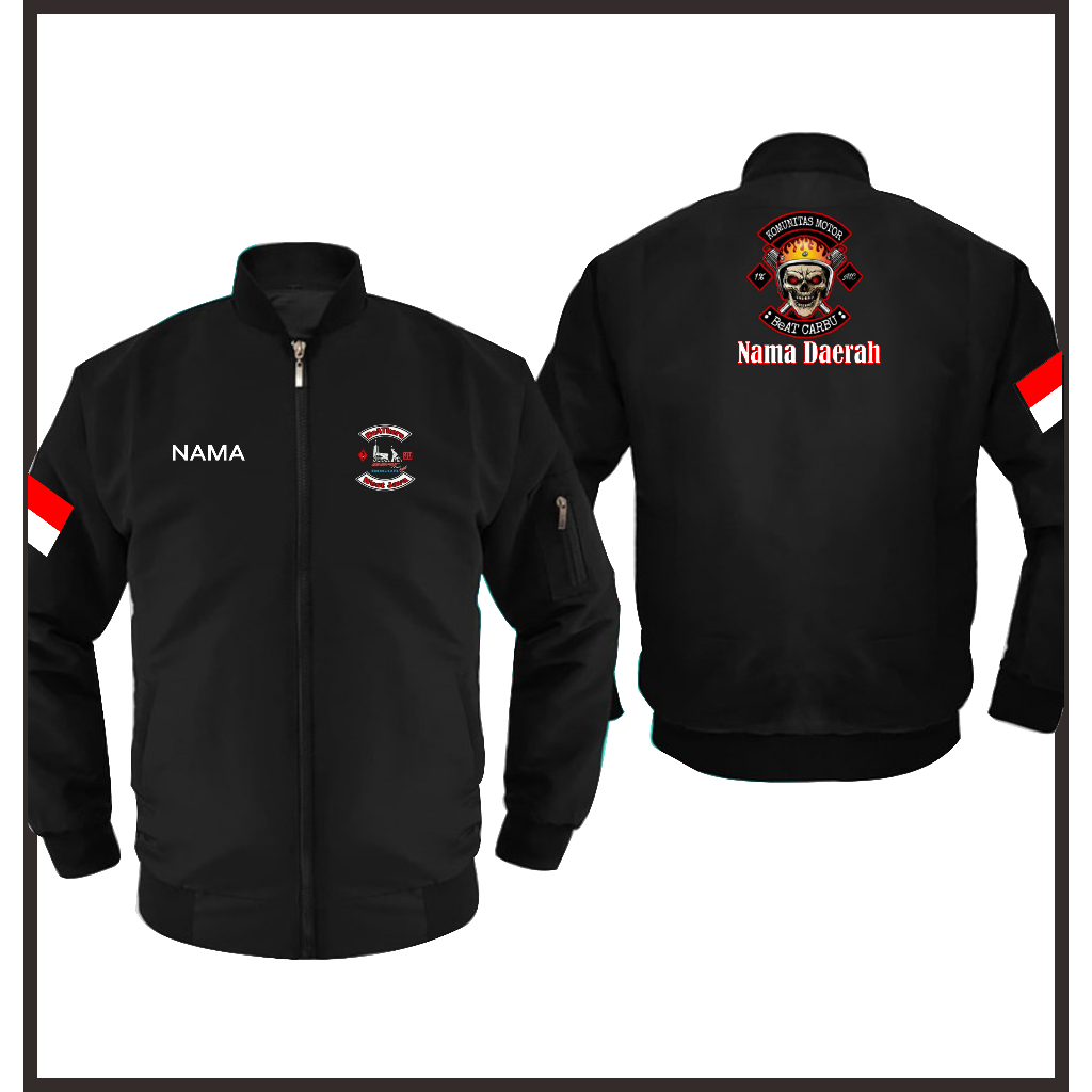 Jaket Bomber Pria Original - Bomber Jacket Komunitas Beat Honda Dan Bisa Custom