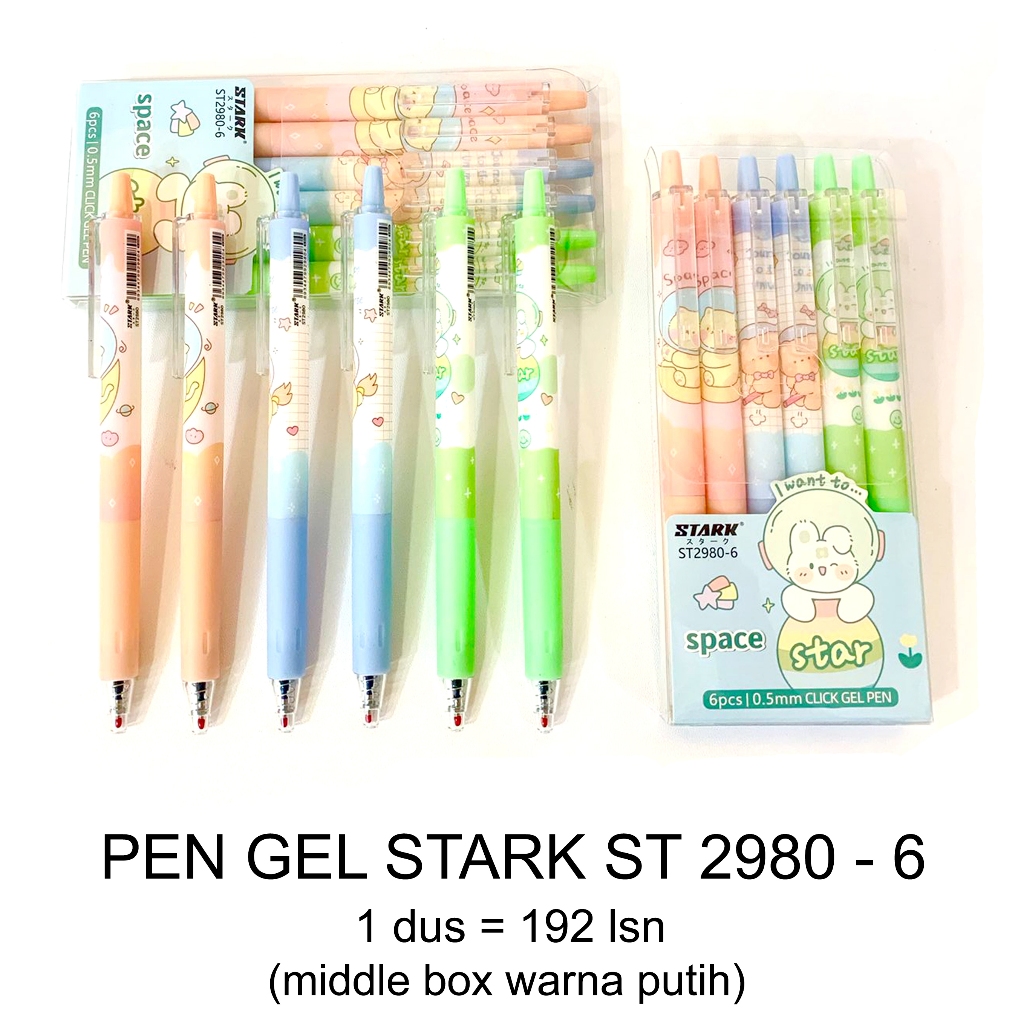 

Stark Pulpen Pen Gel Alat Tulis Kantor ST-2980 (6 pcs)