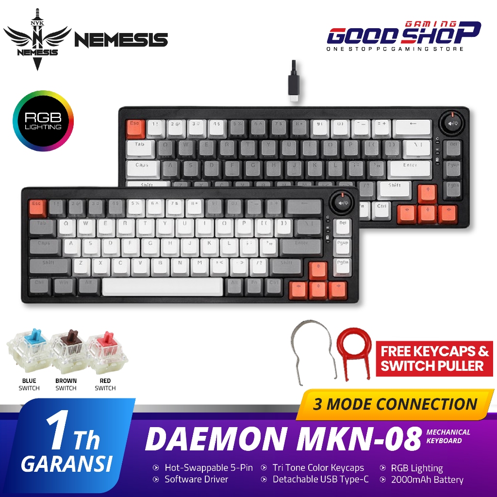 Keyboard Mechanical Hotswap NYK Nemesis DAEMON MKN-08