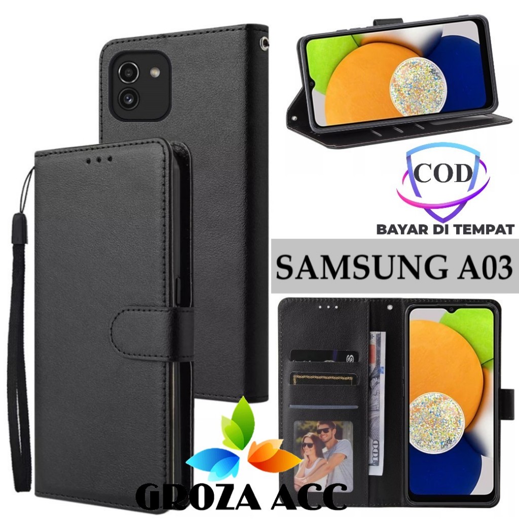 Flip Case SAMSUNG A03 Case Wallet Kulit Casing Dompet Case Wallet Leather Flip Case SAMSUNG A03 Casi