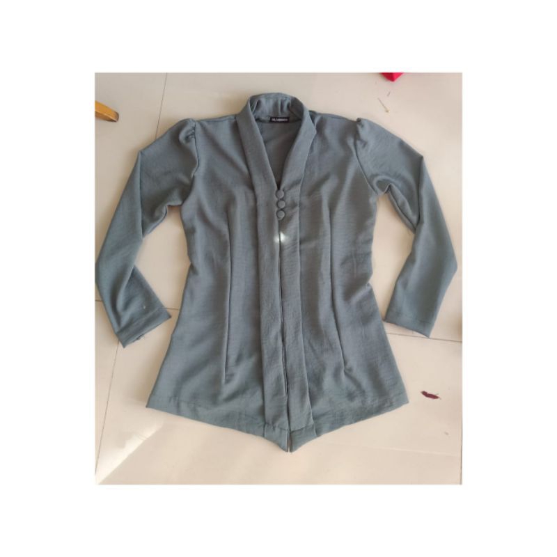 kebaya polos abu abu