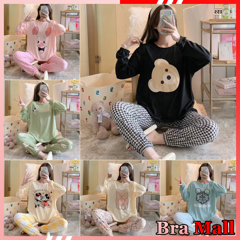 【 Bra Mall 】BM-378 Setelan Wanita Import Joger | Setelan Baju Tidur Wanita | Piyama Wanita