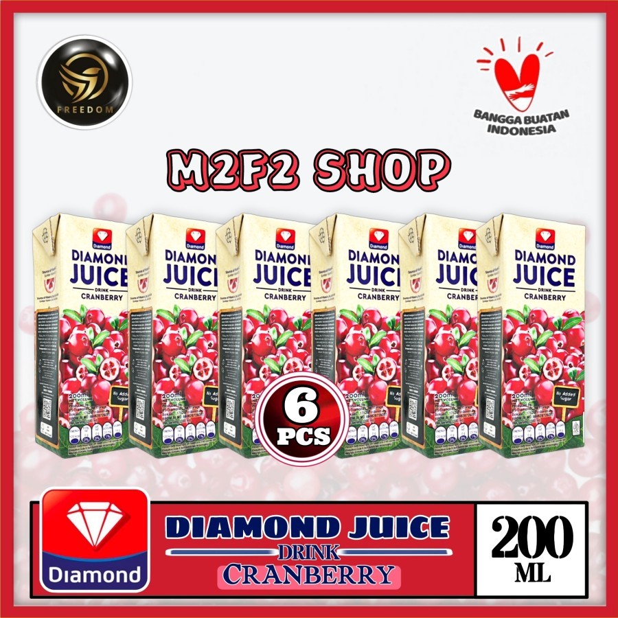 

Diamond Juice No Added Sugar Cranberry Kotak - 200 ml (Kemasan 6 Pcs)