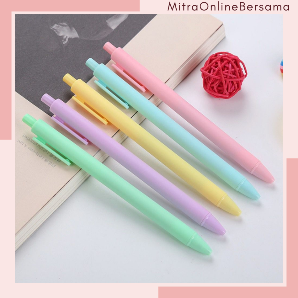 

♥MO♥ PULPEN MACAROON WARNA PASTEL / PENA MACAROON TINTA HITAM SERBAGUNA