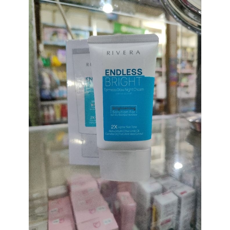 Rivera Endless Bright Fairness Glow Night Cream 40gr - Pelembab/Krim malam hari