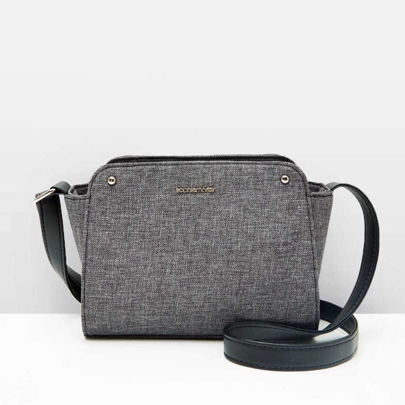 [READY STOK] TAS SELEMPANG WANITA LIONNA NYLON DARK GREY BAG SOPHIE MARTIN PARIS