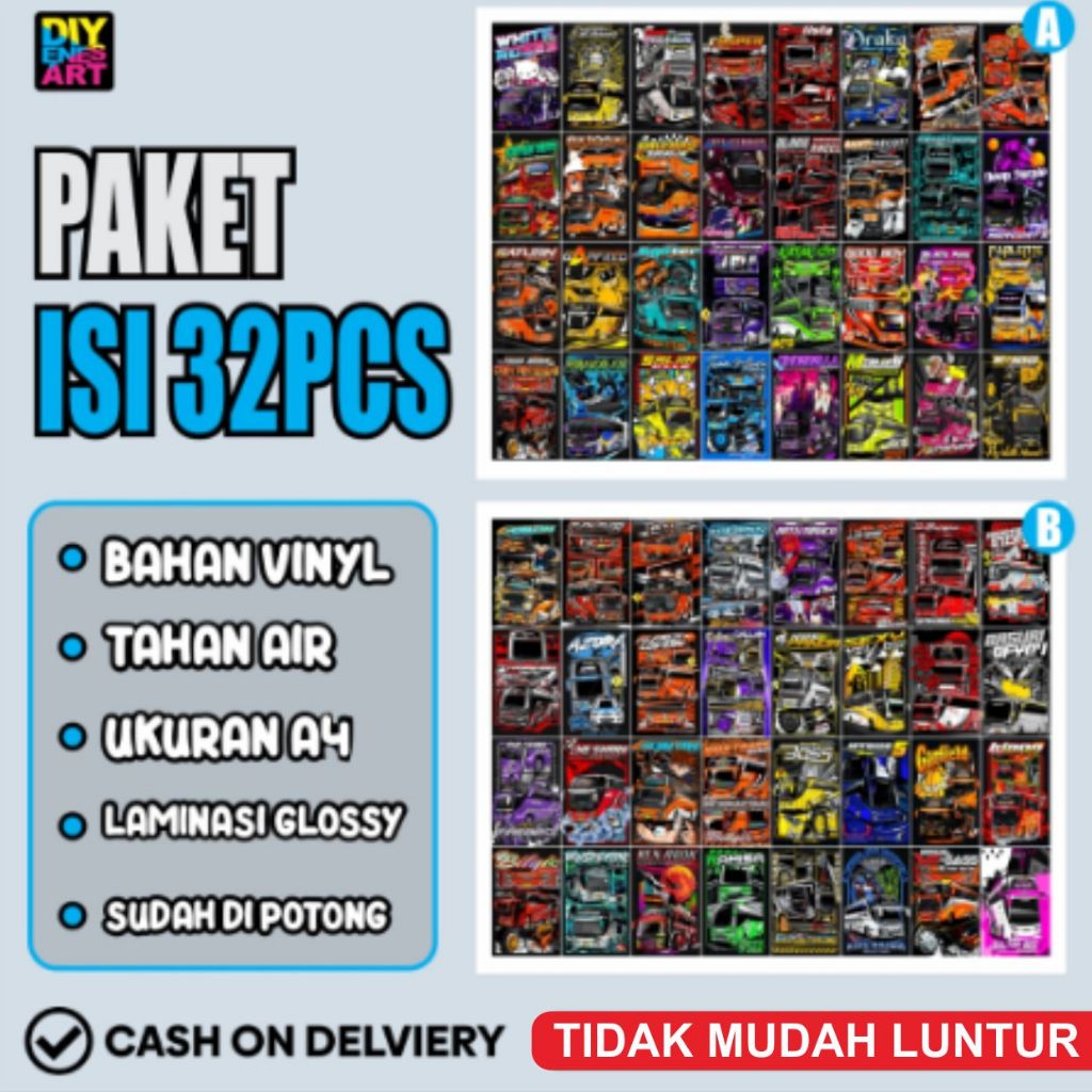 

Sticker Bus Virall Isi 64pcs, Sticker bus bashuri, Sticker bus telolet, Kertas Belakang Putih