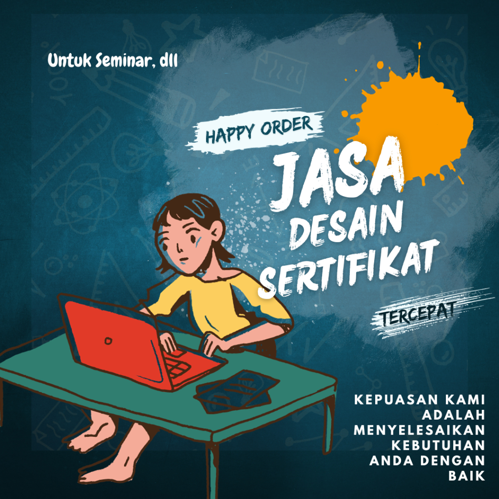 Jasa Buat Desain Sertifikat Toefl, Komputer, Seminar, Dll