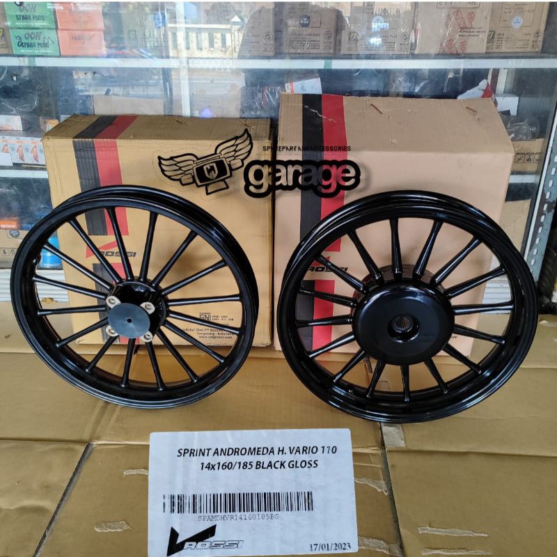 VELG RASING V ROSSI RING 14 PALANG 16 VARIO 110 SCOOPY BEAT KARBU F1 Lama GENIO 14X185 / 14X215 BLAC
