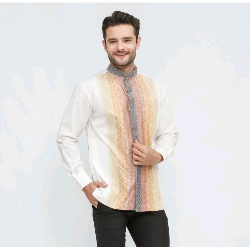 Baju Koko BHS Masterpiece Orange Putih