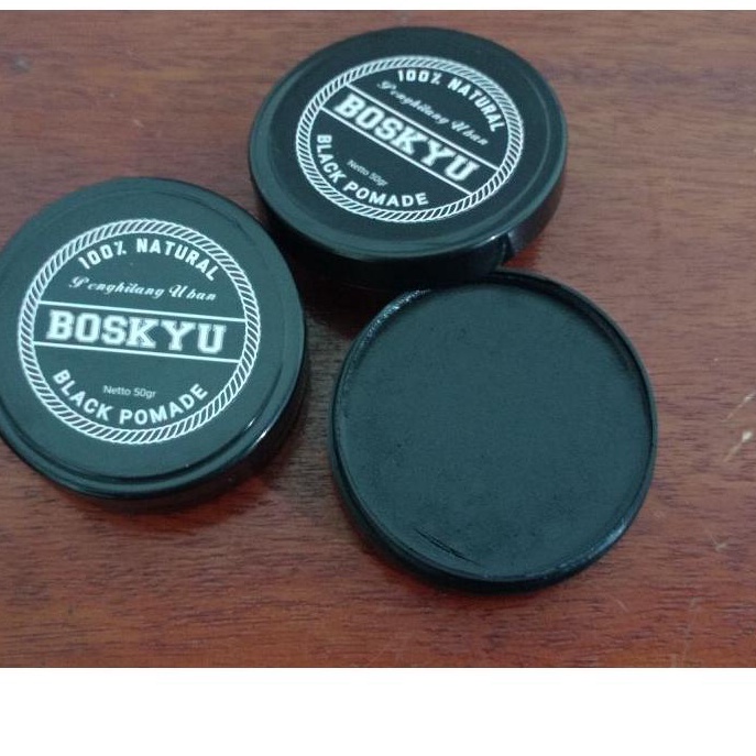 Nikmati Promo Spesial SHOCKING PRICE Boskyu black pomade penghilang uban penyamar rambut putih pomad