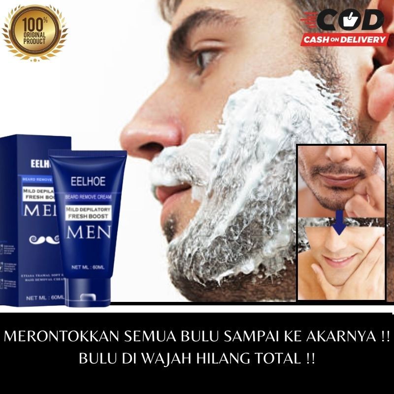 Krim Penghilang Bulu Pria Brewok / Kumis Hair Removal Perontok bulu
