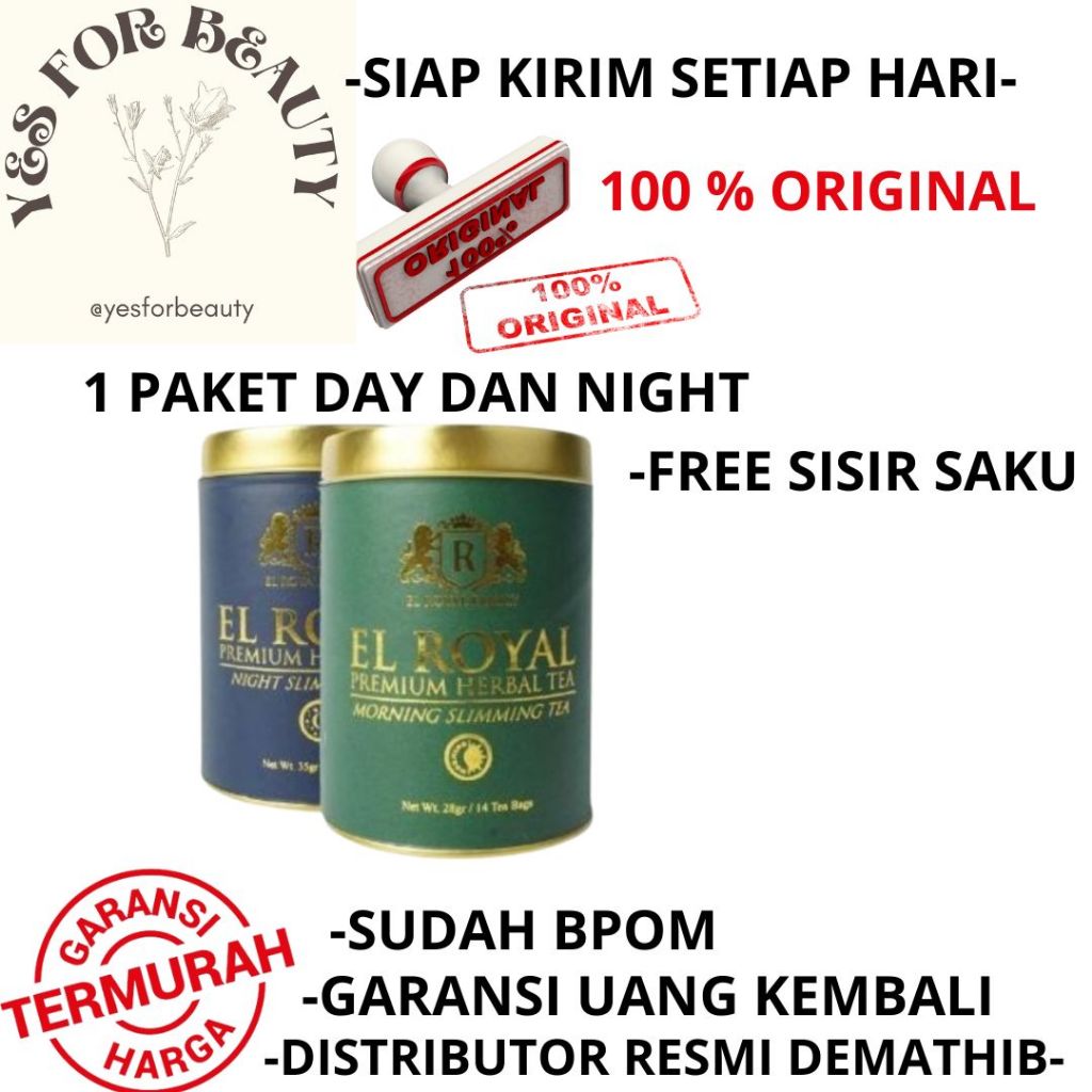 

EL ROYAL PREMIUM HERBAL TEA MORNING & NIGHT TEH HERBAL 1 PAKET - BPOM