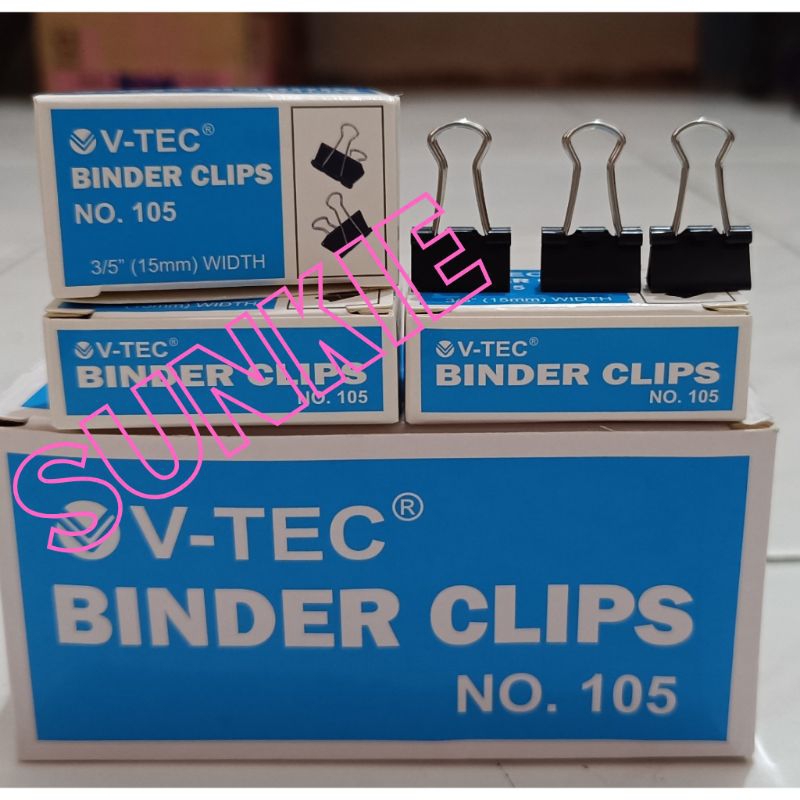 binder clip nomor 105/penjepit kertas/penjepit kertas hitam/klip kertas hitam