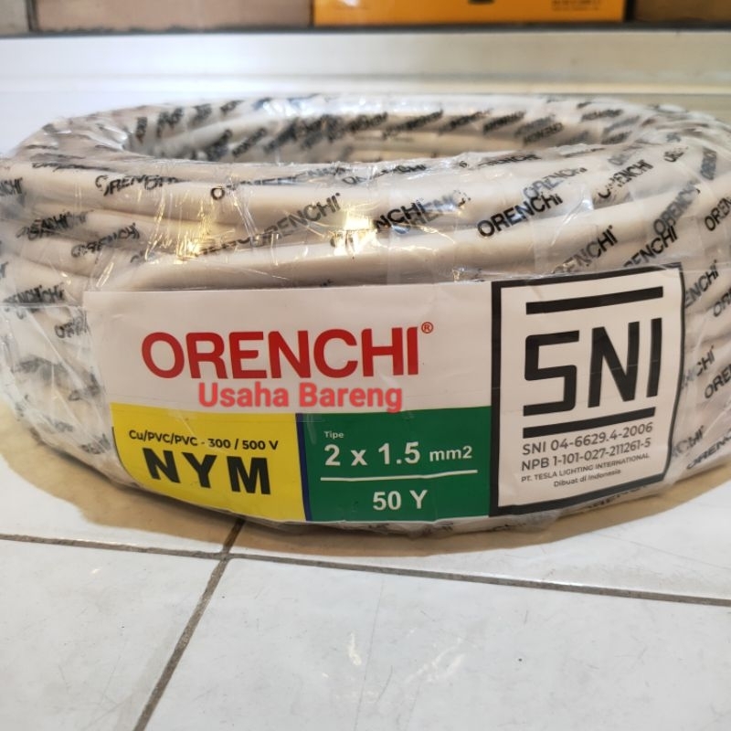 NYM KABEL NYM ORENCHI 2X1.5 (50) SNI