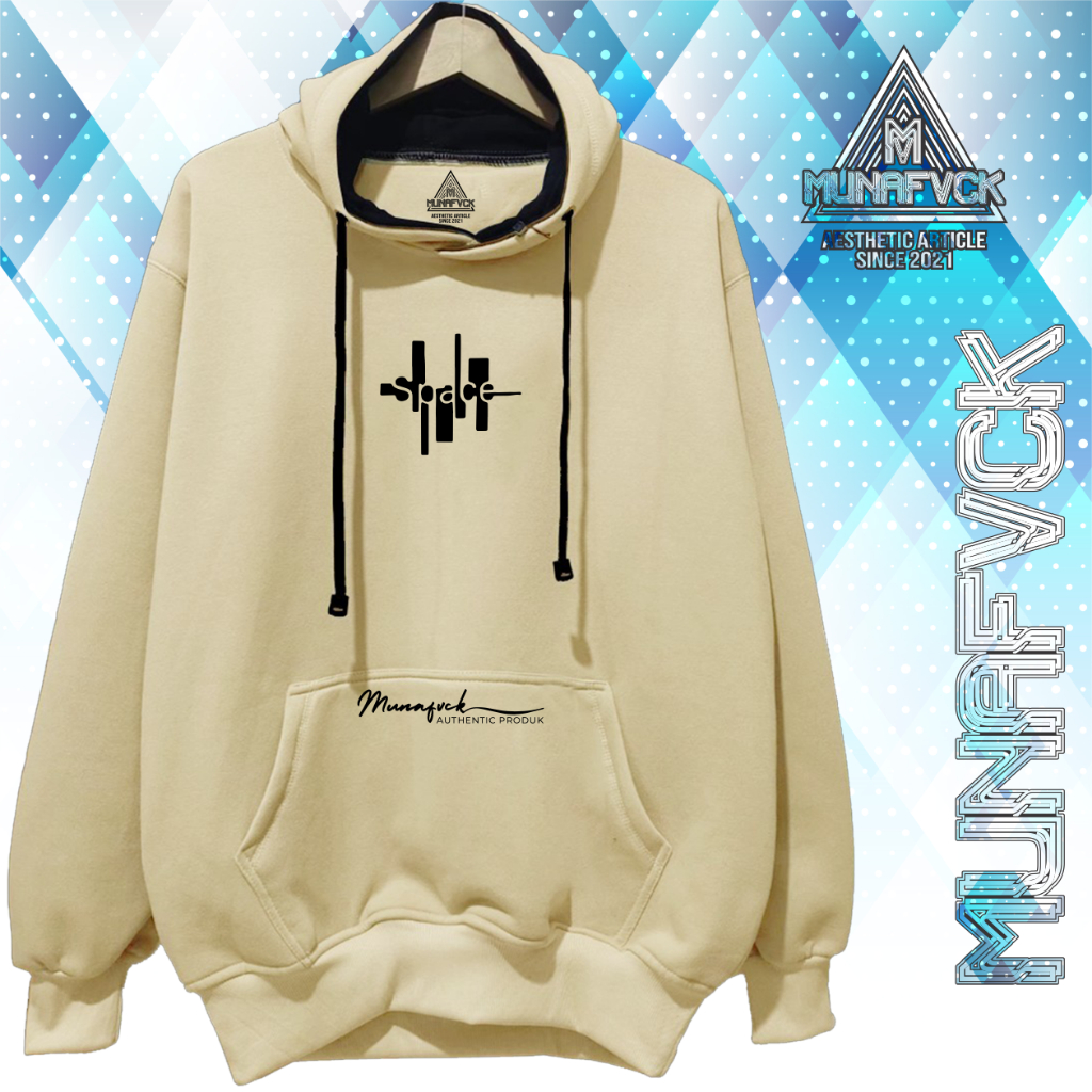 Hoddie Pria Tebal Original MUNAFVCK Sablon SPACE Warna Krem Switter Pria COD Hoddie Cowok Distro Mur