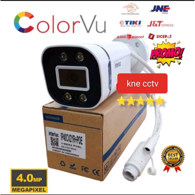IP Camera POE Outdoor 4MP Interluc Edge IP Cam Outdoor Poe Onvif ColorVu