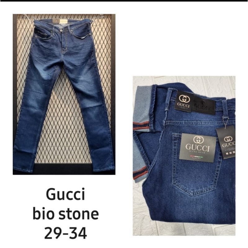 JEANS PREMIUM- celana panjang jeans pria gucci slimfit premium//celana panjang pria bahan melar mode