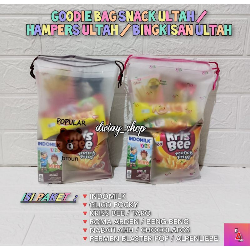 

GOODIE BAG SNACK ULTAH / HAMPERS NATAL / BINGKISAN SUMBANGAN PANTI / SNACK ULTAH