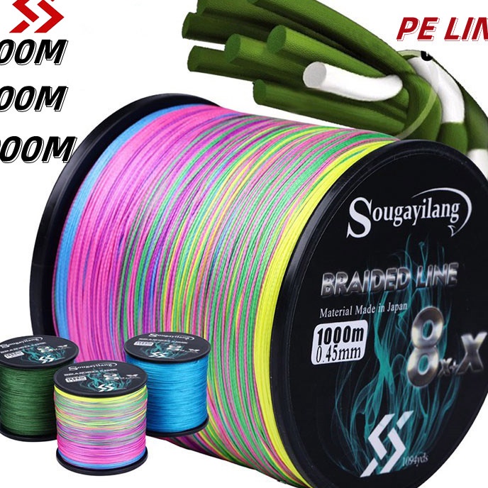 Terlaku. Sougayilang Senar Pancing PE 300M 500M 1000M 9 + 1X strand jalinan senar pancing PE pancing