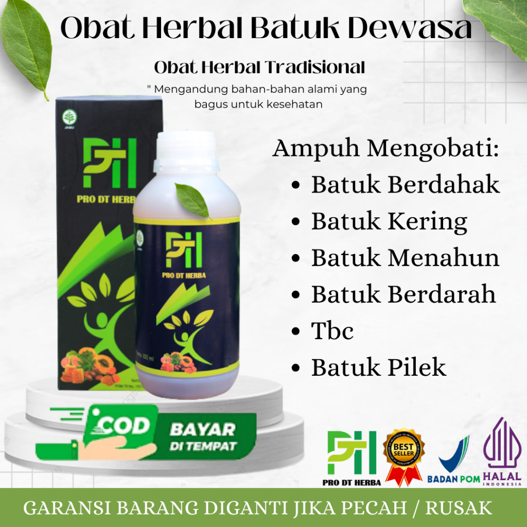 Obat Herbal Batuk Bayi, Anak, Obat Batuk Berdahak, Obat Batuk Kering Paling Ampuh PRO DT HERBA BPOM