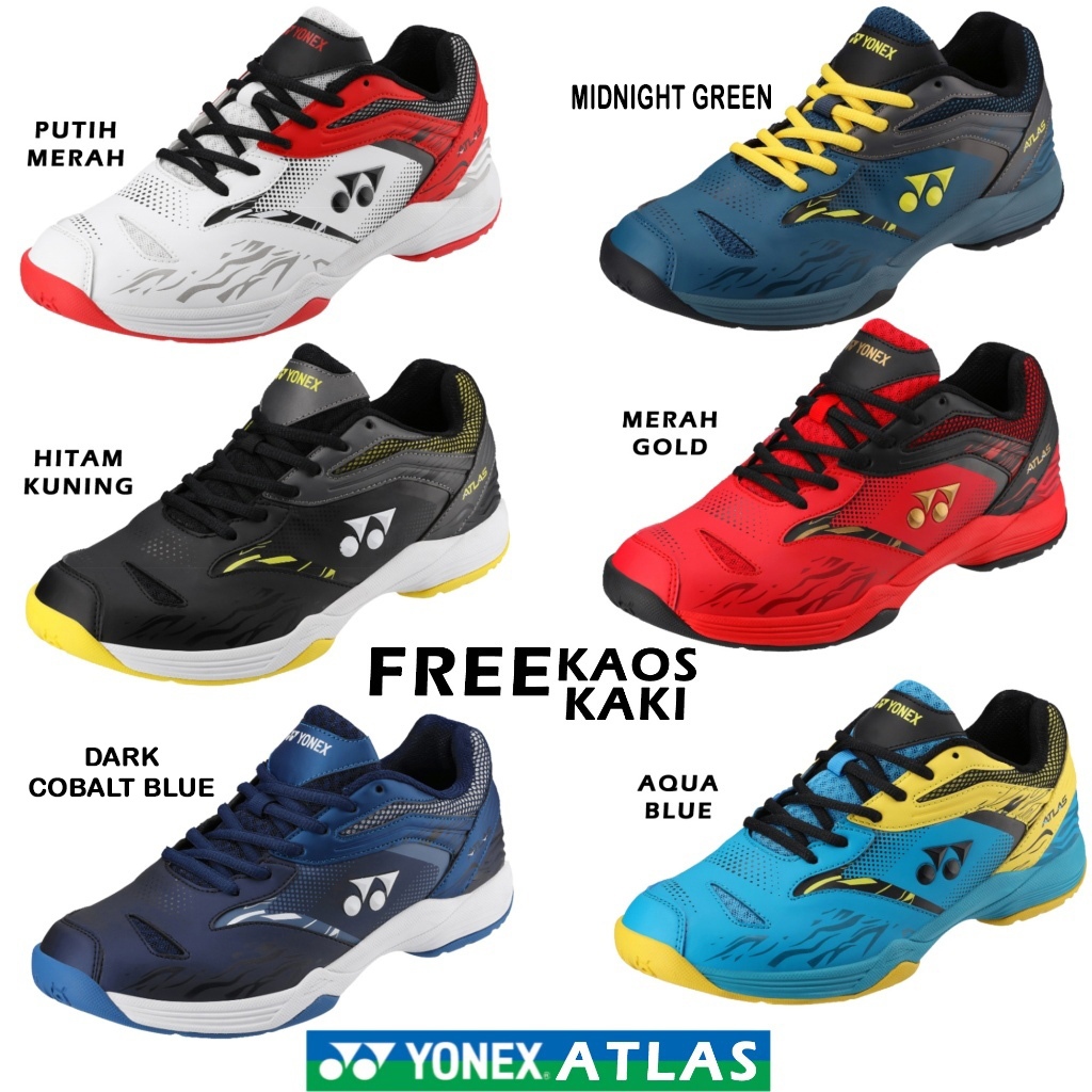 Sepatu Badminton Yonex New Original - Sepatu Bulu Tangkis Merk Yonex Atlas ORI FREE BANYAK