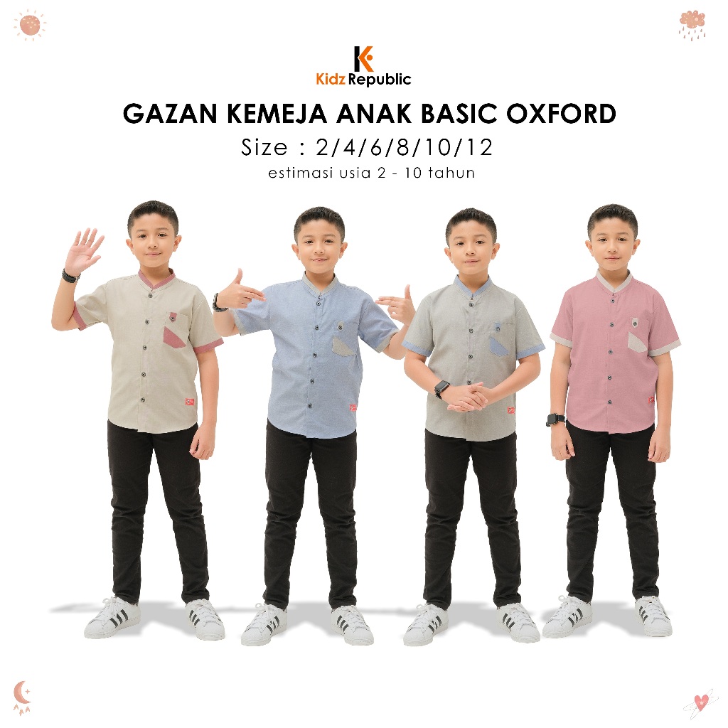 Kidz Republic Kemeja Anak Laki laki Baju Hem Anak Gazan 1-9 Tahun