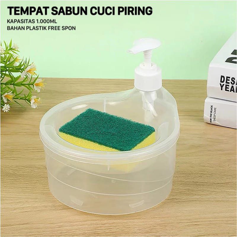 Dispenser sabun cuci piring bulat tempat sabun cuci piring