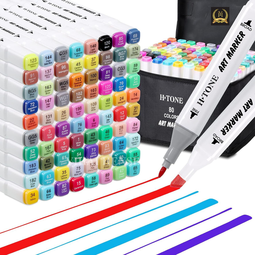 

[Y&H] Color Marker With Bag Touchnew Marker Spidol 12-80 Colors Spidol Stabilo - YH2001
