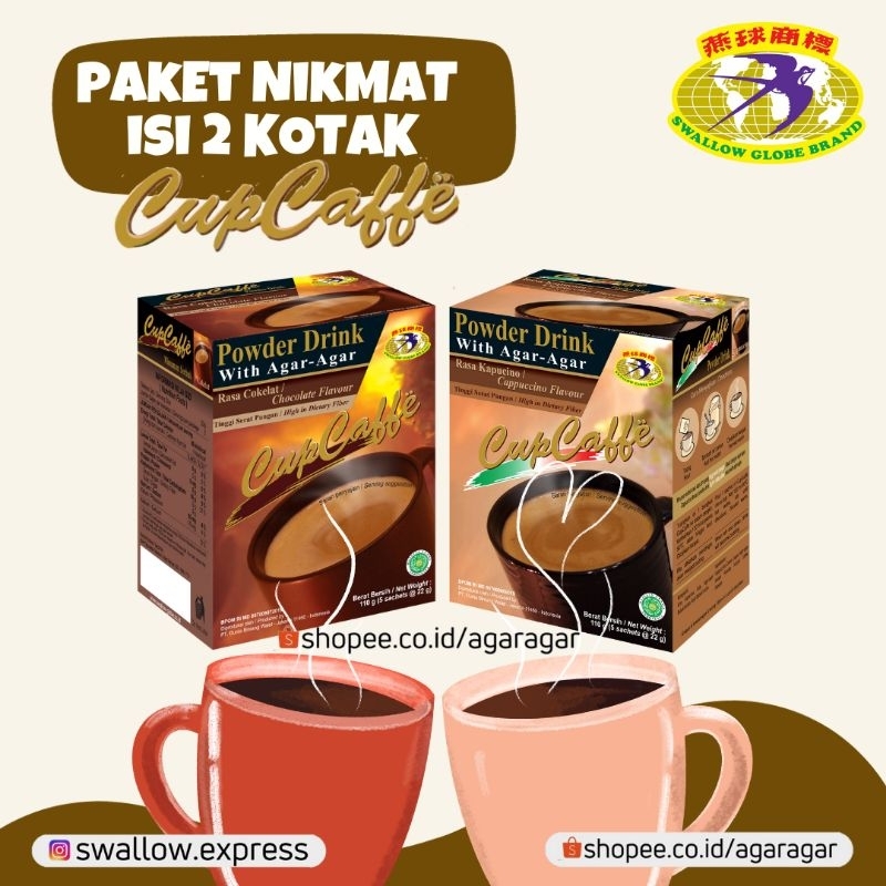 

PAKET NIKMAT isi 2 CUP CAFFE Kopi & Coklat Agar