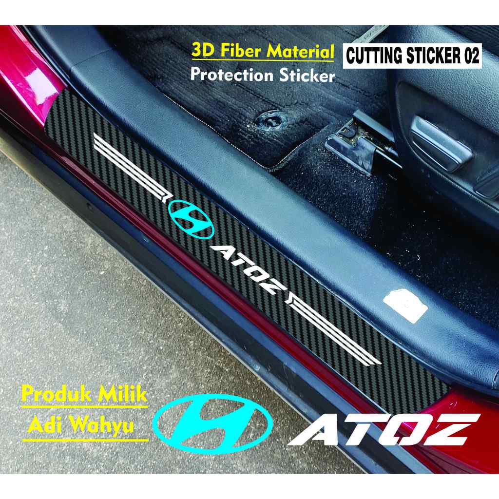 sticker sill plate carbon 3d mobil atoz sticker karbon 3d pelindung pijakan bumper bagasi mobil hyun