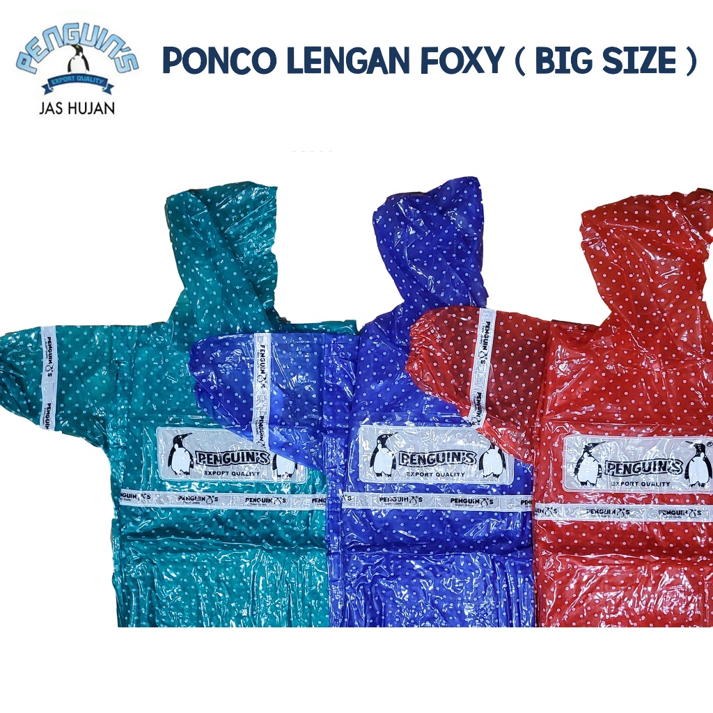 JAS HUJAN PENGUIN KELELAWAR/PONCO LENGAN FOXY POLKADOT