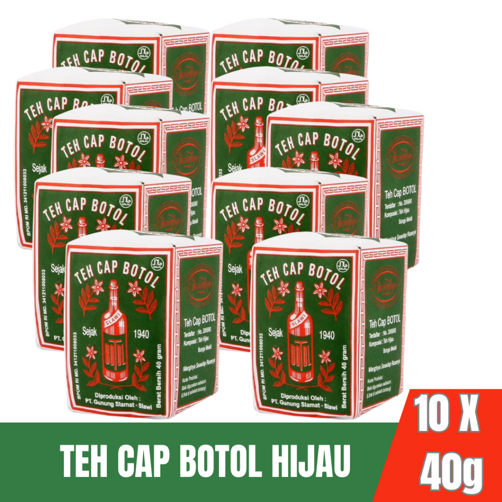 

Teh CAP BOTOL HIJAU bubuk 40g per pak isi 10