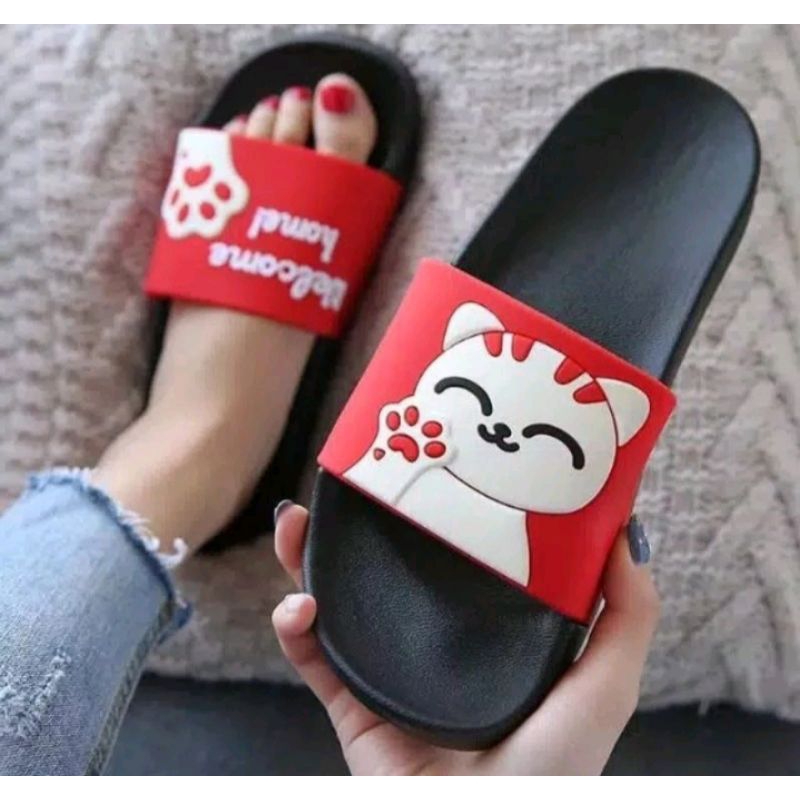 sandal slip wanita welcome home sandal karet