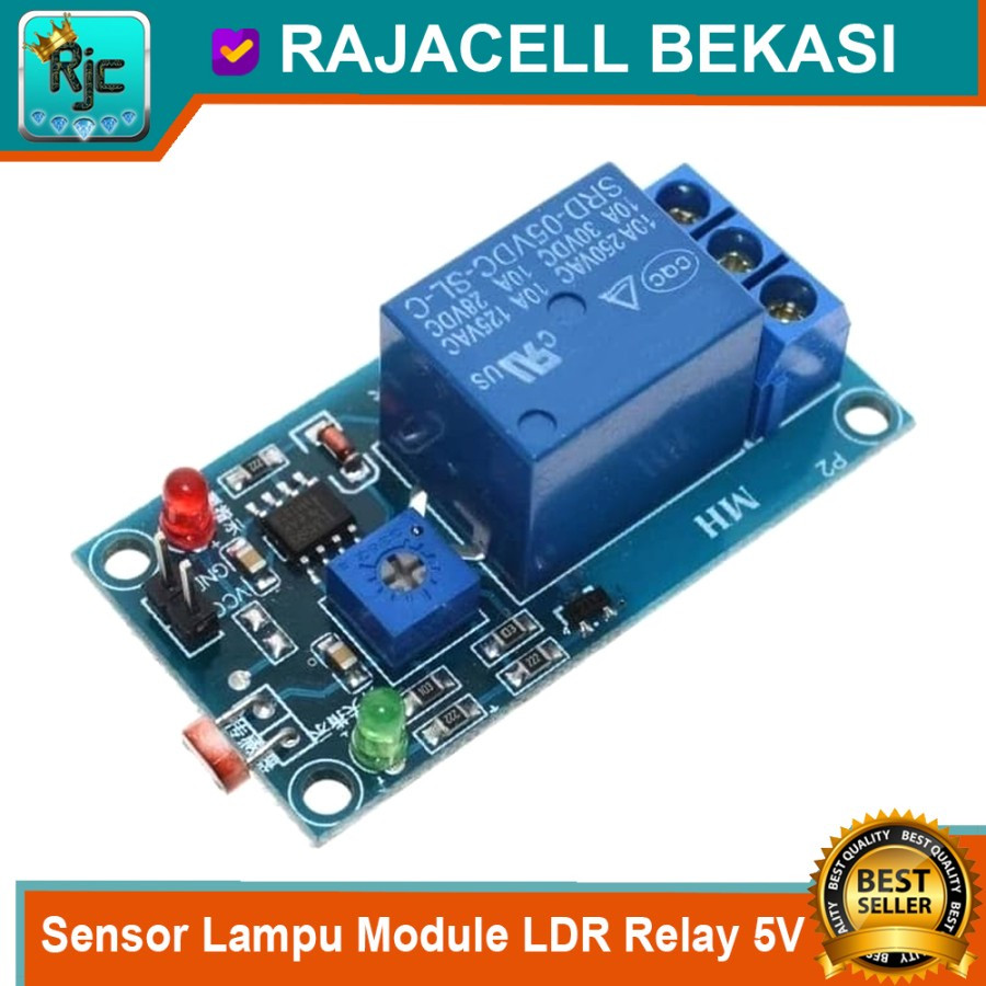 Sensor Lampu Otomatis deteksi cahaya Module Relay Sensor LDR Relay 5V