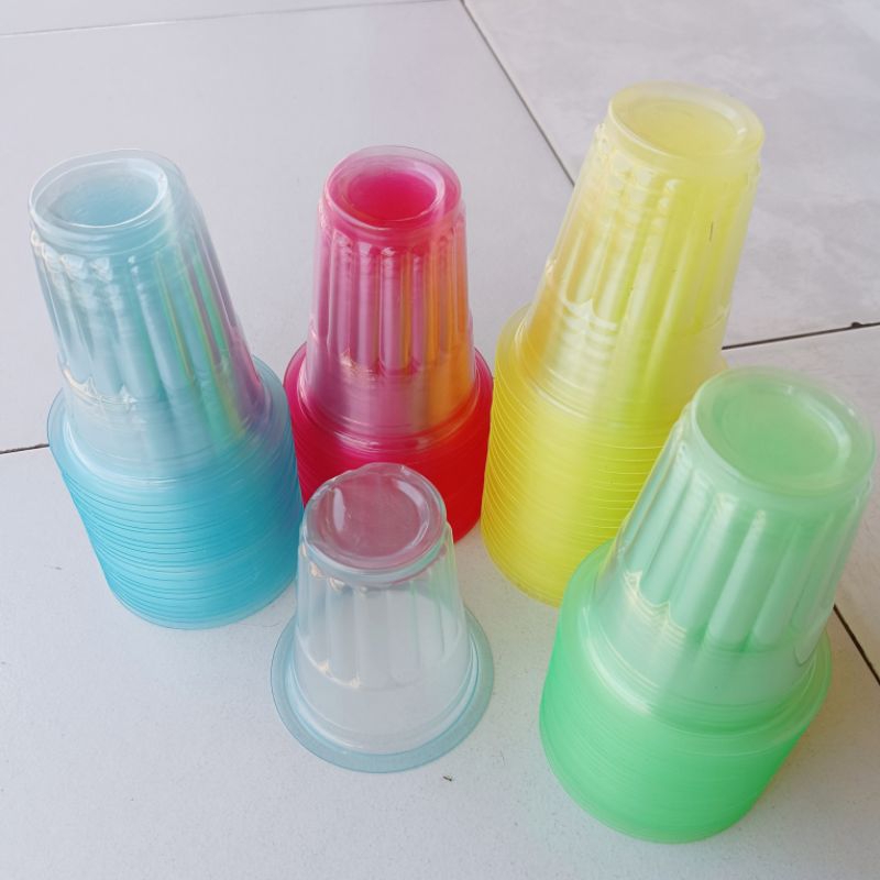 Gelas Cup Plastik Warna Warni