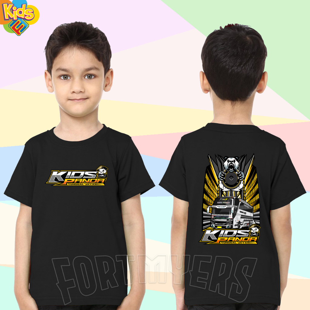 BAJU ANAK KAOS ANAK BUS MANIA TUNGGAL JAYA KIDS PANDA BIS TELOLET JET BUS