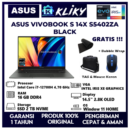 Laptop Ultrabook Asus Vivobook Oled S 14X Intel EVO i7 Gen 12 Ram 16 GB ssd 2 TB Nvme