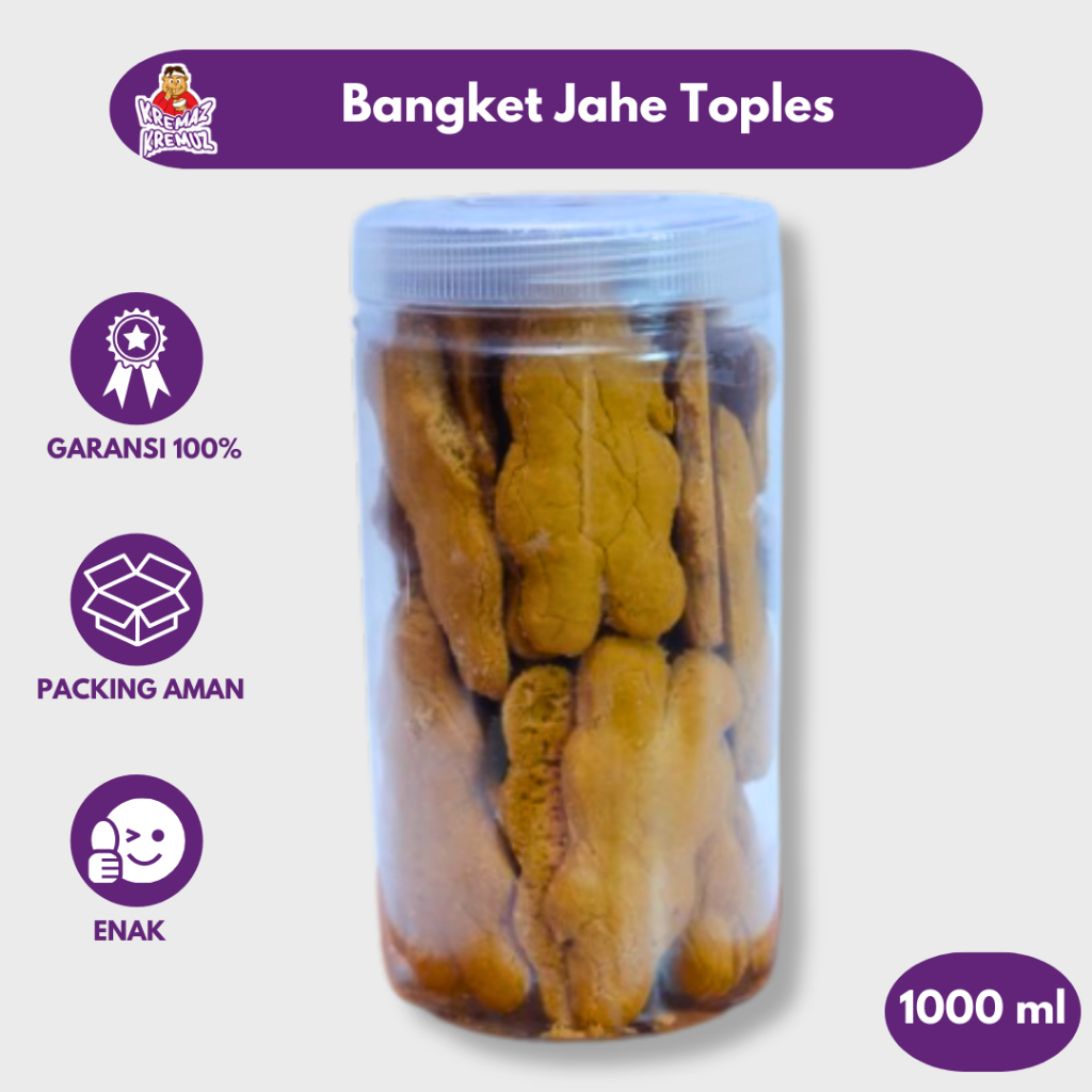 

BANGKET JAHE / KUE JAHE / KUE KERING BISKUIT JAHE LIDAH / CEMILAN JADUL TOPLES 1000 ml