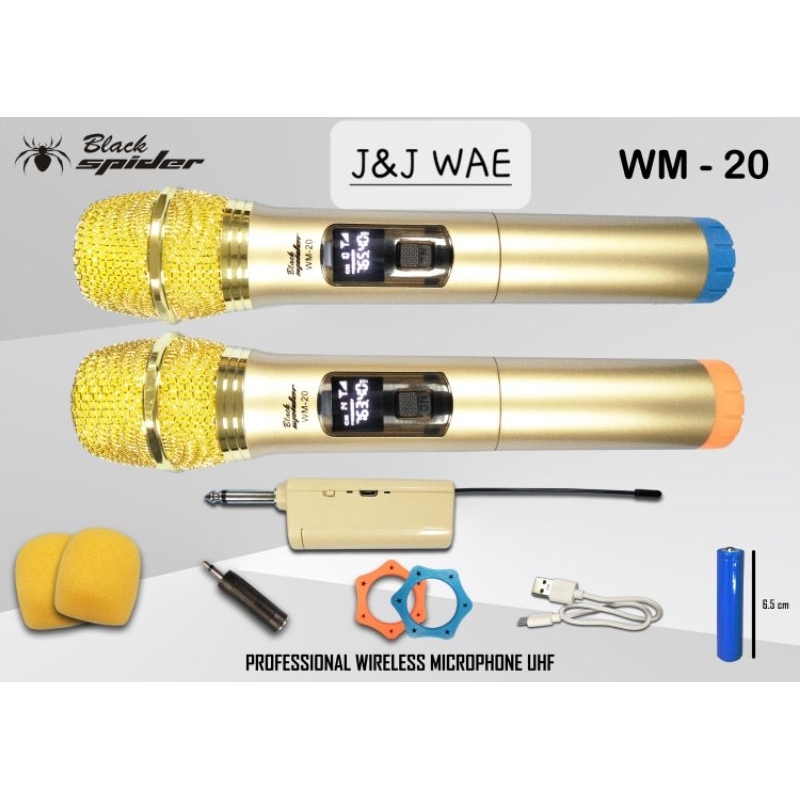 Mic wireless mic profesional mic blackspider WM 20 handel UHF original