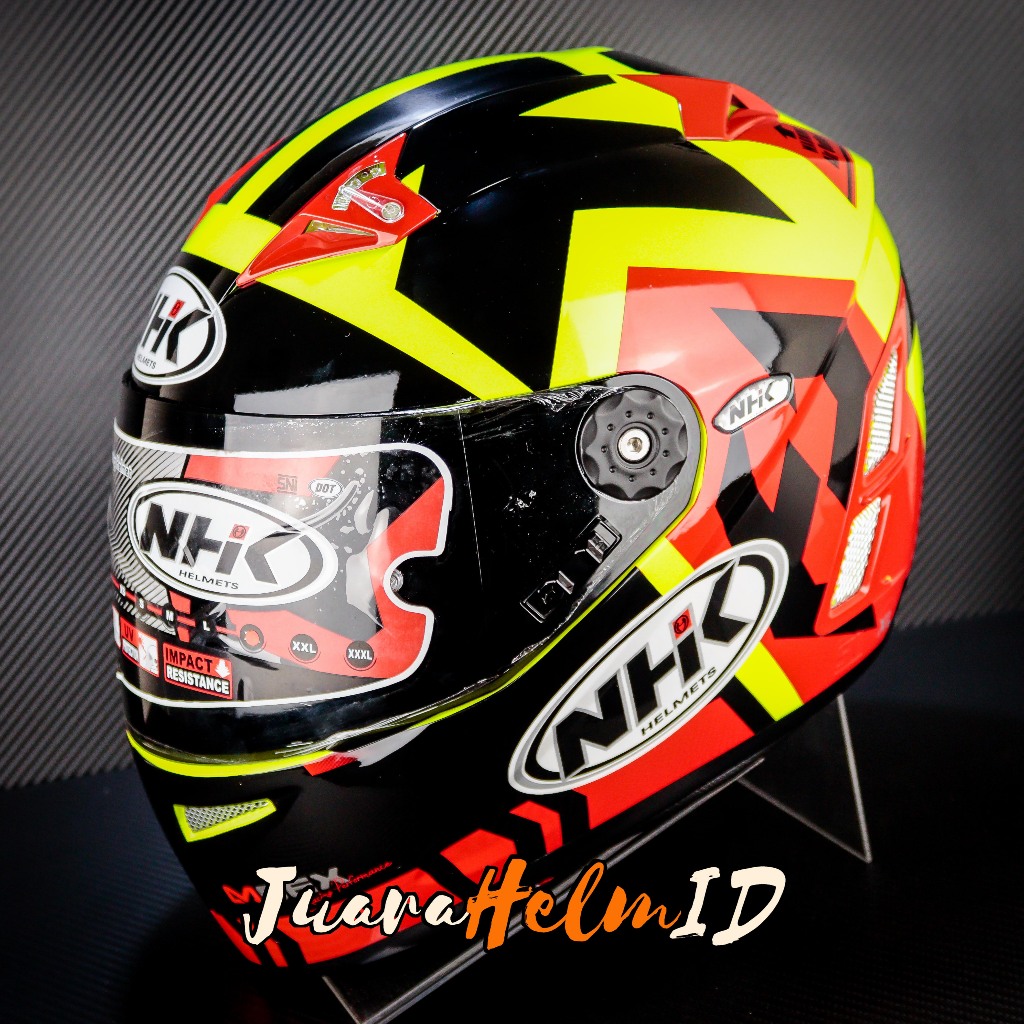 NHK HELM TERMINATOR T SKUADRON SE | YELLOW FLUO RED | GP PRO DDRING