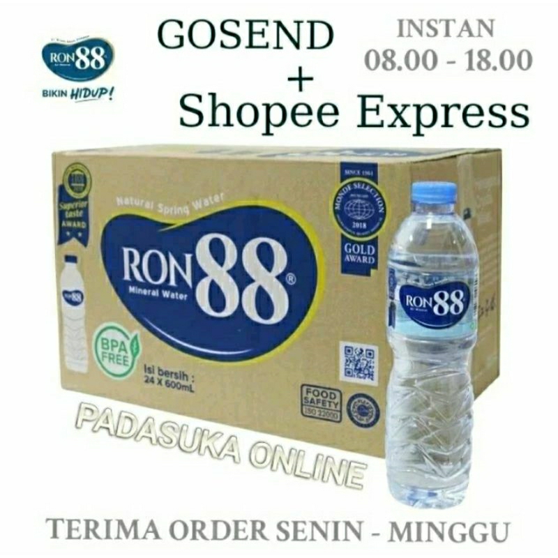 

AIR MINUM MINERAL RON 88 600ML ISI 24 BOTOL (1 KARTON)