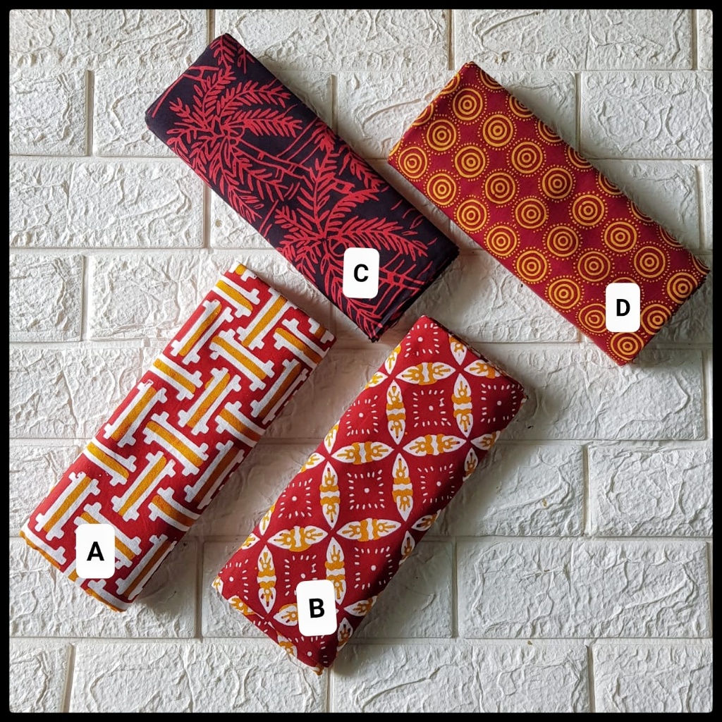 KAIN BATIK CAP PEKALONGAN KATUN HALUS 2 WARNA MERAH
