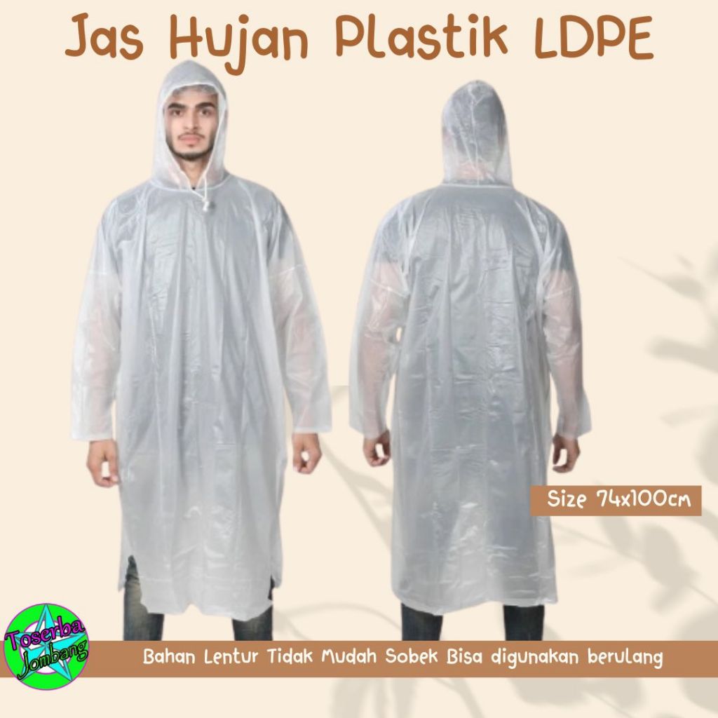 Jas Hujan Plastik Ponco Bahan LDPE