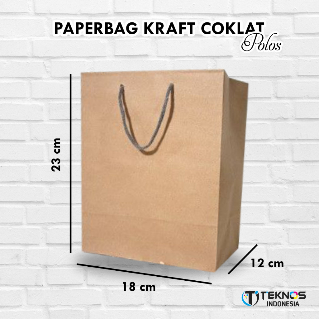 

PAPER BAG DELIMA POLOS - TAS SOUVENIR PERNIKAHAN BAHAN KRAFT UKURAN 18 x 23 x 12 CM