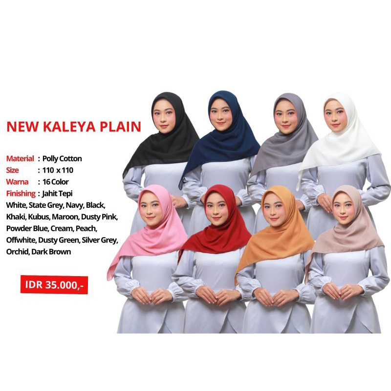 ZOYA Kerudung hijab segiempat polos KALEYA SCARF